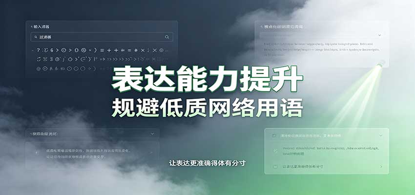 表达能力提升：语言塑造思想逻辑，规避低质网络用语，强化心智感知-网创之家