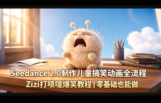 Seedance 2.0制作儿童搞笑动画全流程Zizi打喷嚏爆笑教程｜零基础也能做-网创之家