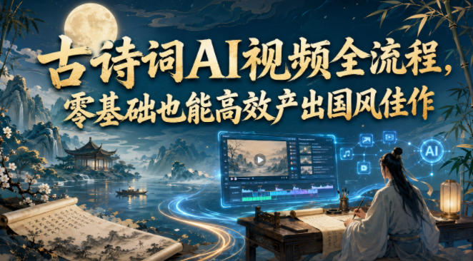 古诗词AI视频全流程，零基础也能高效产出国风佳作-网创之家