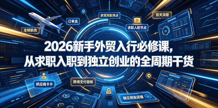 2026新手外贸入行必修课，从求职入职到独立创业的全周期干货-网创之家