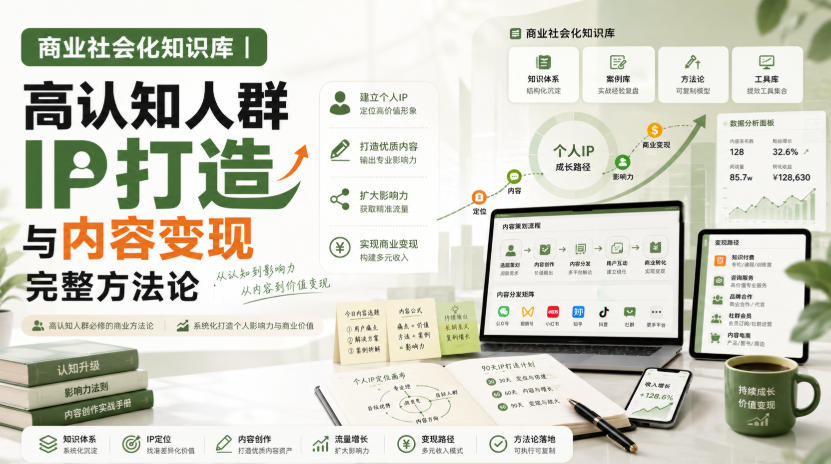 商业社会化知识库｜高认知人群IP打造与内容变现完整方法论【文档】-网创之家