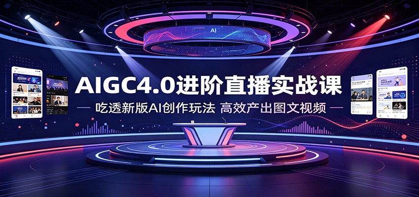 AIGC4.0进阶直播实战课：吃透新版AI创作玩法，高效产出图文视频-网创之家