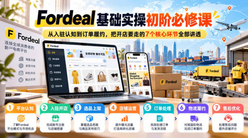 Fordeal基础实操初阶必修课，从入驻认知到订单履约，把开店要走的7个核心环节全部讲透-网创之家