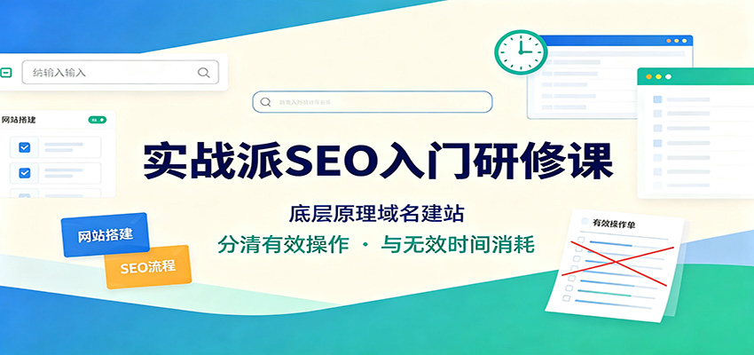 实战派SEO入门研修课：底层原理域名建站，分清有效操作与无效时间消耗-网创之家