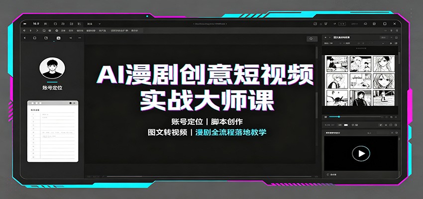 AI漫剧创意短视频实战大师课：账号定位脚本创作，图文转视频，漫剧全流程落地教学-网创之家