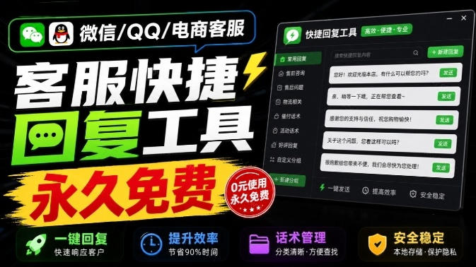 微信/QQ/电商客服快捷回复工具，支持多平台话术库与一键发送，永久免费，使用简单！易歪歪-网创之家
