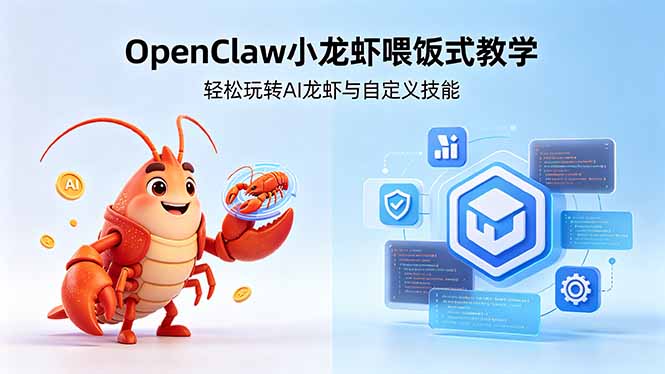 不用懂技术！OpenClaw小龙虾喂饭式教学，轻松玩转AI龙虾与自定义技能 (5月22更新-网创之家
