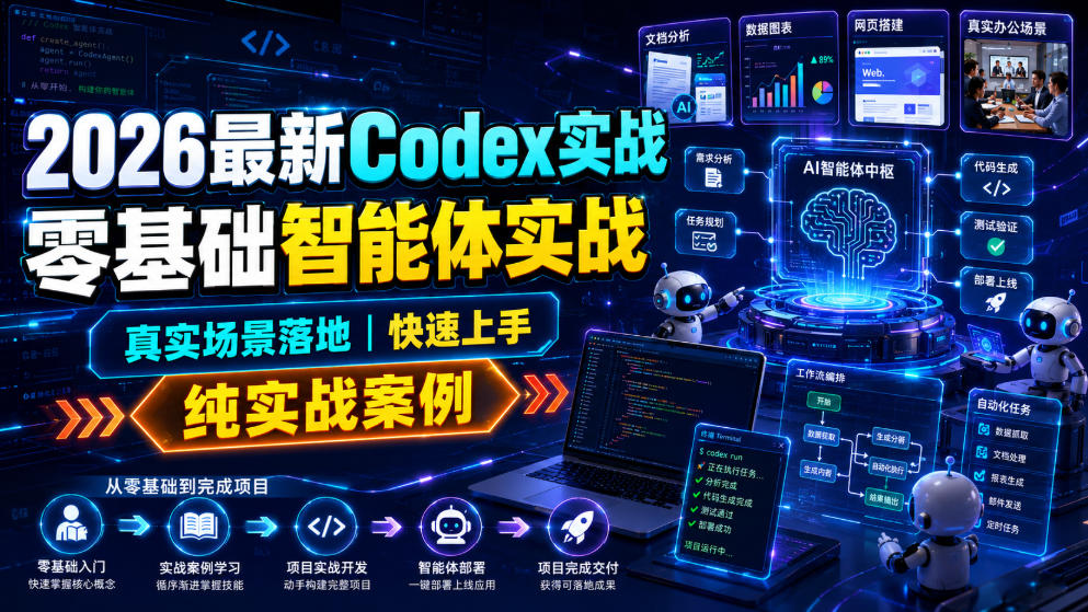 2026最新Codex实战零基础智能体实战，真实场景落地，快速上手，纯实战案例-网创之家