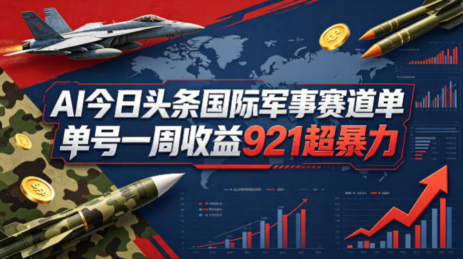 AI今日头条国际军事赛道，单号一周收益921，超暴力-网创之家