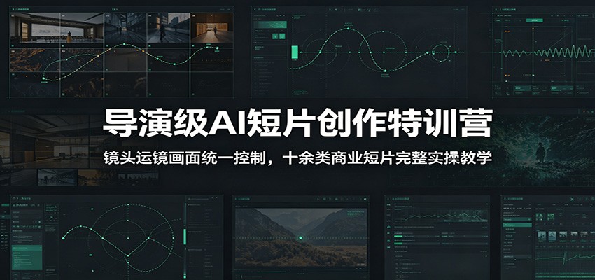 导演级AI短片创作特训营：镜头运镜画面统一控制，十余类商业短片完整实操教学(更新)-网创之家
