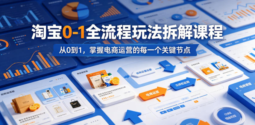 淘宝0-1全流程玩法拆解课程，从0到1，掌握电商运营的每一个关键节点-网创之家