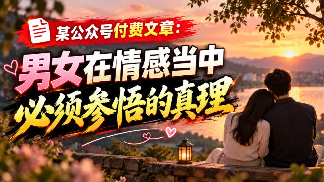 某公众号付费文章：男女在情感当中必须参悟的真理-网创之家