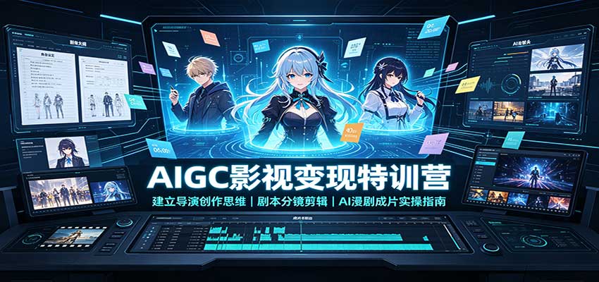 AIGC影视变现特训营：建立导演创作思维，剧本分镜剪辑，AI漫剧成片实操指南-网创之家