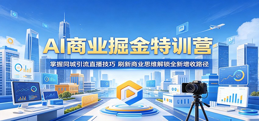 AI商业掘金特训营：掌握同城引流直播技巧，刷新商业思维解锁全新增收路径-网创之家