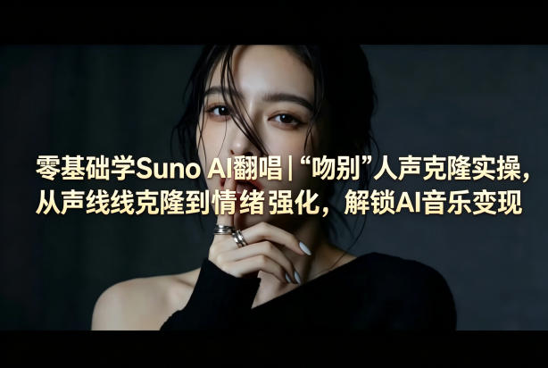 零基础学Suno AI翻唱｜《吻别》人声克隆实操，从声线克隆到情绪强化，解锁AI音乐变现-网创之家