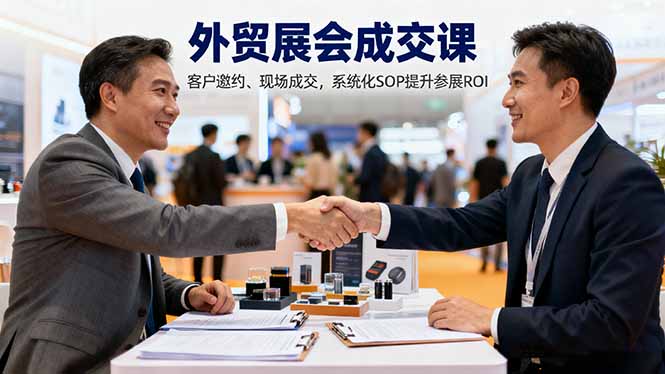 外贸展会成交课,含目标制定、客户邀约、现场成交,系统化SOP提升参展ROI-网创之家