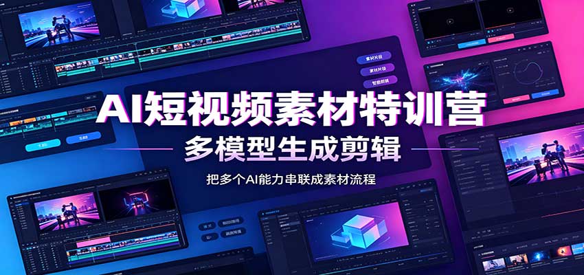 AI短视频素材特训营：Codex本地部署实操，多模型生成剪辑，爆量素材挖掘教学-网创之家