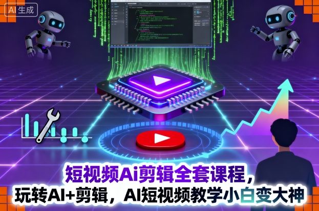 短视频Ai剪辑全套课程,玩转AI+剪辑,AI短视频教学小白变大神-网创之家