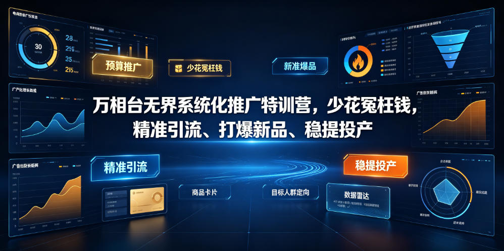 万相台无界系统化推广特训营VI0.0，少花冤枉钱，精准引流、打爆新品、稳提投产(全程录音+字幕)-网创之家