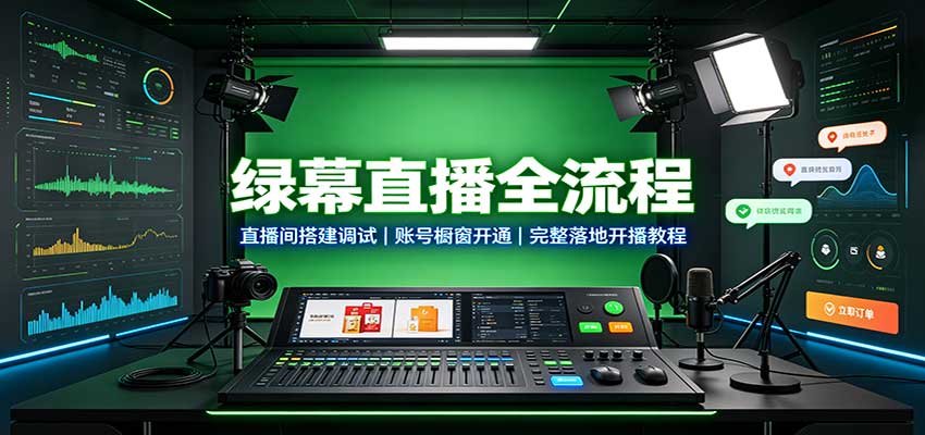 绿幕直播全流程：直播间搭建调试，账号橱窗开通，完整落地开播教程-网创之家