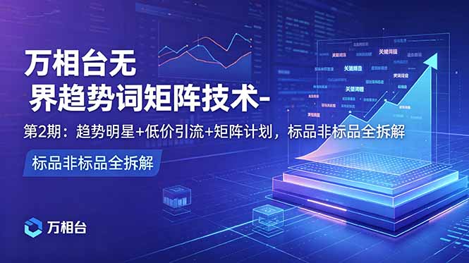 万相台无界趋势词矩阵技术-第2期：趋势明星+低价引流+矩阵计划，标品非标品全拆解-网创之家