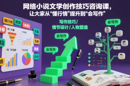 网络小说文学创作技巧咨询课，让大家从“懂行情”提升到”会写作”的高度-网创之家
