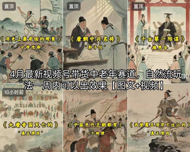 4月最新视频号带货中老年赛道，自然流玩法一周内可以出效果【图文+视频】-网创之家