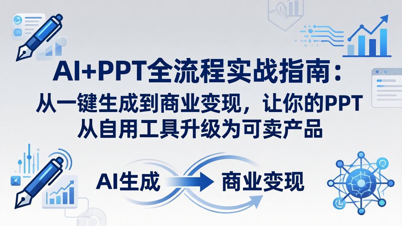 AI+PPT全流程实战指南-更新4月21：从一键生成到商业变现，让你的PPT从自用工具升级为可卖产品-网创之家