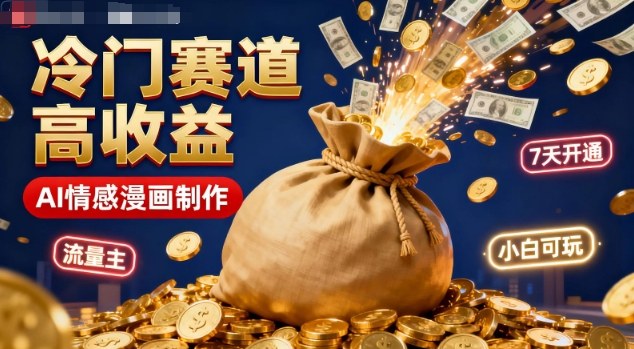 公众号冷门赛道，用AI做情感漫画，7天开通流量主，操作简单，小白可玩-网创之家