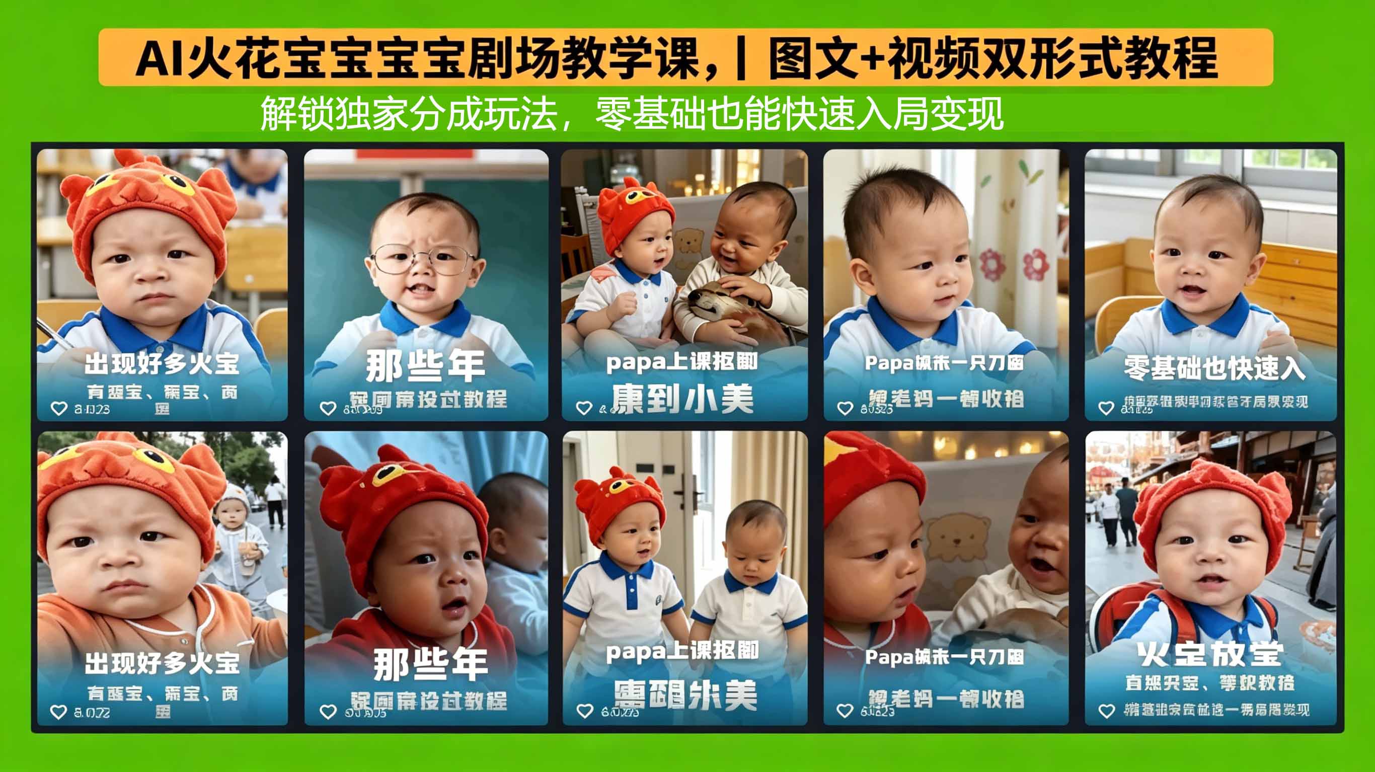 AI火花宝宝宝宝剧场教学课，图文+视频双形式教程，解锁独家分成玩法，零基础也能快速入局变现-网创之家