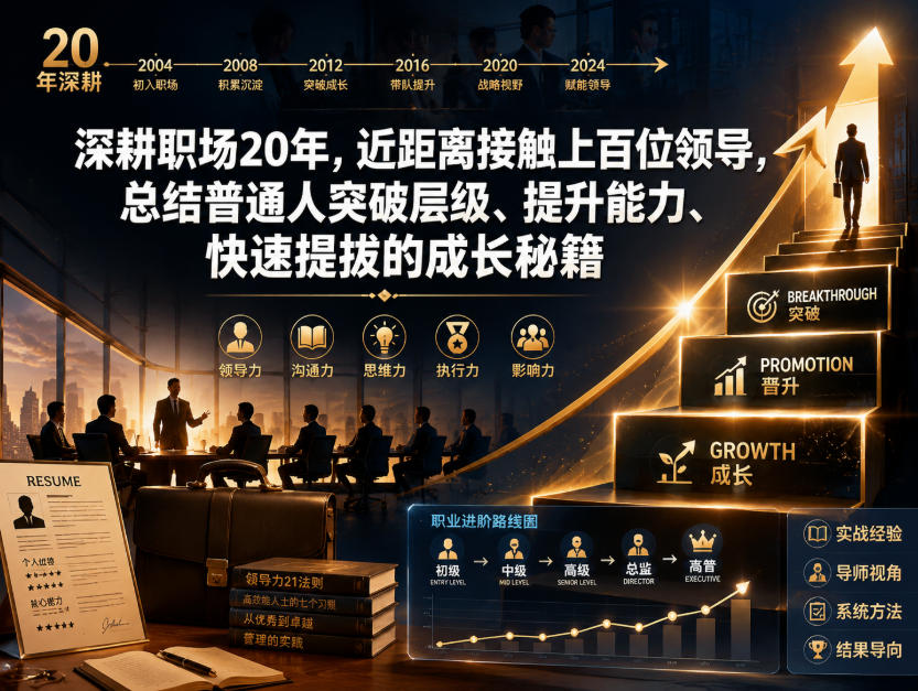 付费文章：深耕职场20年，近距离接触上百位领导，总结普通人突破层级、提升能力、快速提拔的成长秘籍(全网独家干货)-网创之家