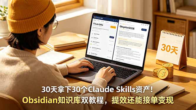 30天拿下30个Claude Skills资产！Obsidian知识库双教程，提效还能接单变现-网创之家