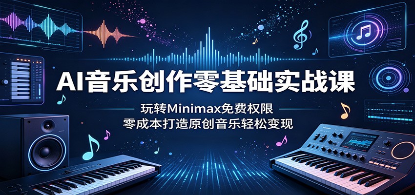 AI音乐创作零基础实战课：玩转Minimax免费权限，零成本打造原创音乐轻松变现-网创之家