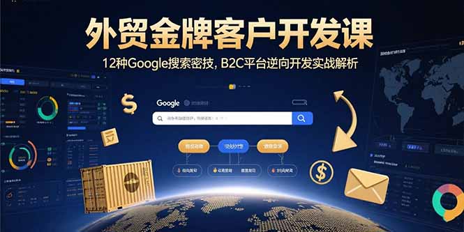 外贸金牌客户开发课，12种Google搜索密技，B2C平台逆向开发实战解析-网创之家