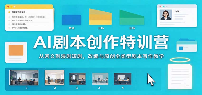 AI剧本创作特训营：从网文到漫剧短剧，改编与原创全类型剧本写作教学-网创之家