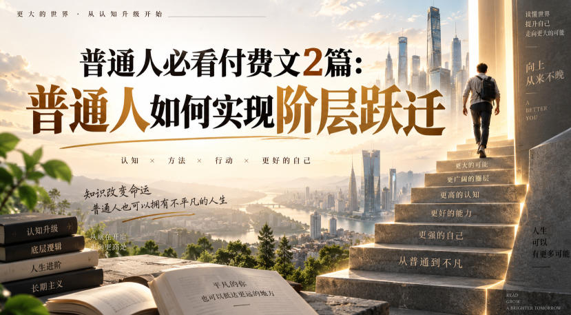 普通人必看付费文2篇：普通人如何实现阶层跃迁-网创之家