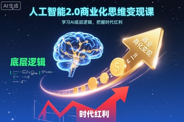 人工智能2.0商业化思维变现课，学习AI底层逻辑，把握时代红利-网创之家