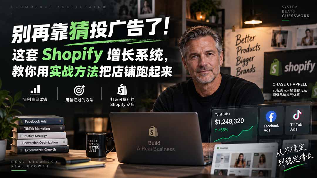 别再靠猜投广告了！这套 Shopify 增长系统，教你用实战方法把店铺跑起来【原创双语字幕】-网创之家