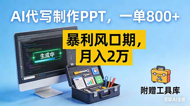 AI代写制作PPT，一单800+， 暴利风口期，月入2万【附工具】-网创之家