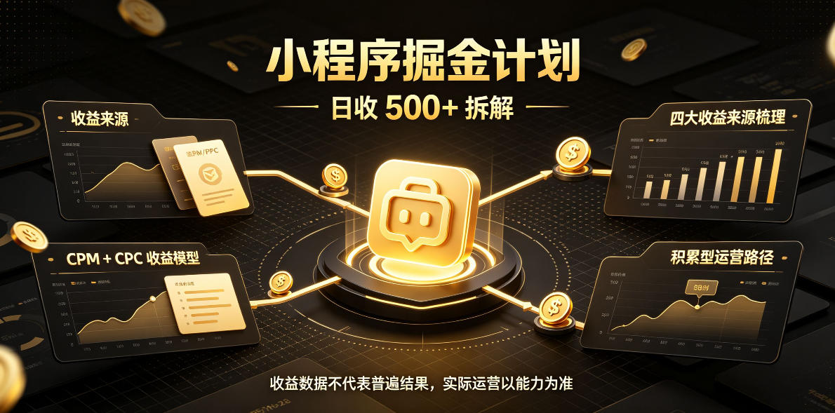 小程序推广计划，日收500+，腾讯官方打款，客户留存率高，收益长期稳定【揭秘】-网创之家