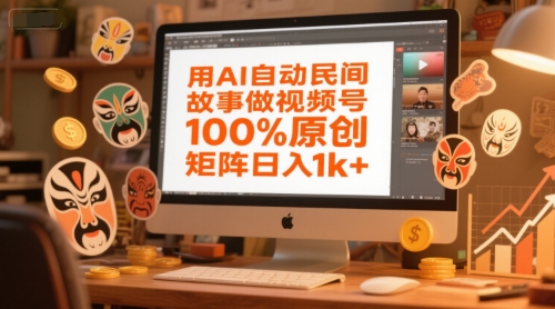 用AI自动民间故事做视频号，100%原创，矩阵日入1k+-网创之家