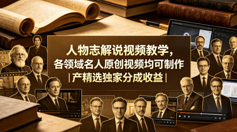人物志解说视频教学，各领域名人原创视频均可制作丨精选独家分成收益(更新0430)-网创之家