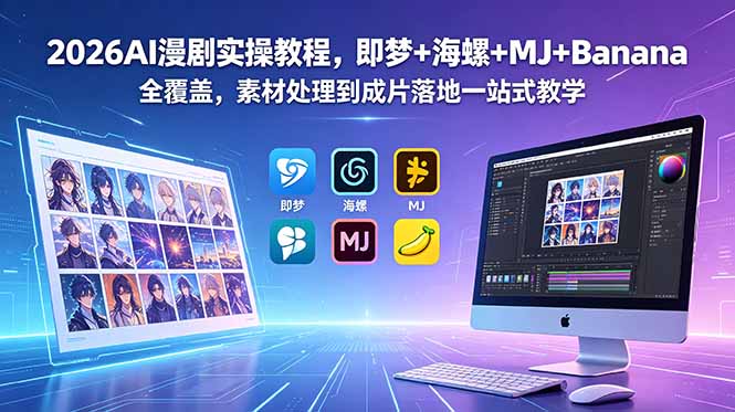 2026AI漫剧实操教程，即梦+海螺+MJ+Banana全覆盖，素材处理到成片落地一站式教学-网创之家