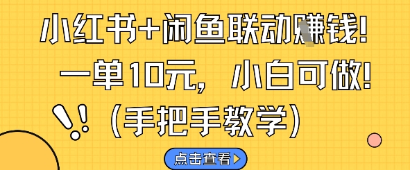小红书+闲鱼联动挣钱,一单10元,小白可做-网创之家