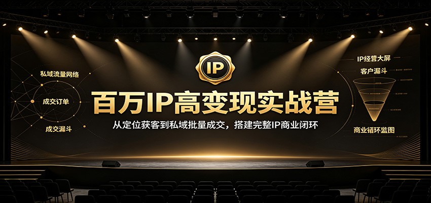 百万IP高变现实战营：从定位获客到私域批量成交，搭建完整IP商业闭环-网创之家