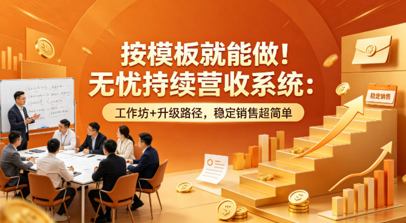 按模板就能做！无忧持续营收系统：工作坊+升级路径，稳定销售超简单【原创双语字幕】-网创之家