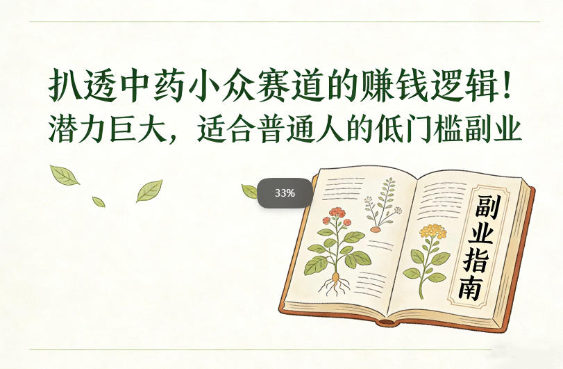 扒透中药小众赛道的賺米逻辑，潜力巨大，适合普通人的低门槛副业-网创之家