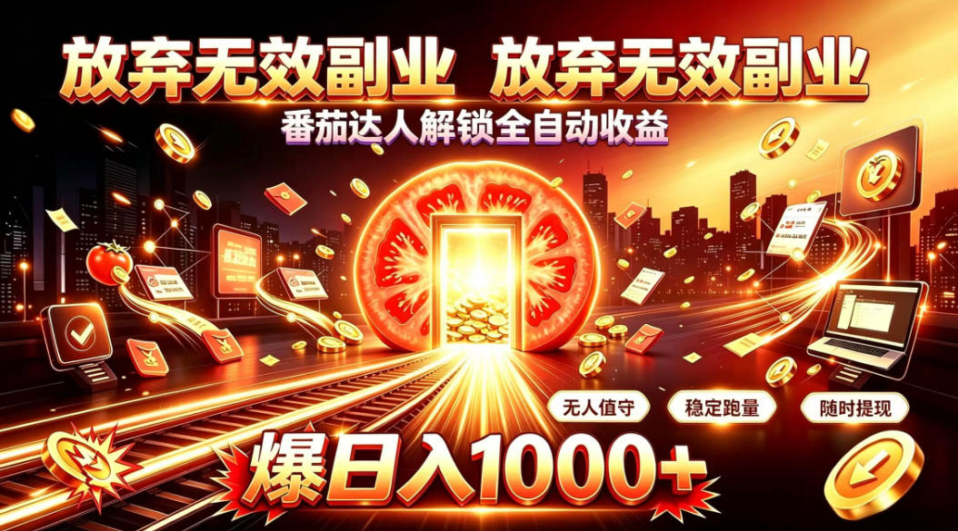 放弃无效副业，番茄达人解锁全自动收益，日入1k+，门槛最低的线上轻资产项目【揭秘】-网创之家