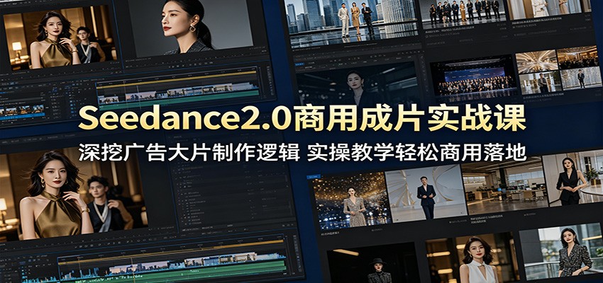 Seedance2.0商用成片实战课：深挖广告大片制作逻辑，实操教学轻松商用落地-网创之家