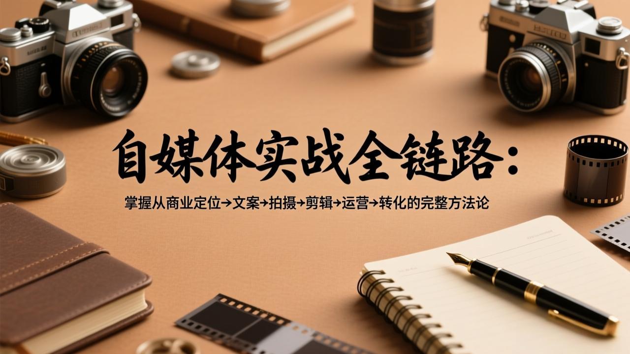 自媒体实战全链路：掌握从商业定位→文案→拍摄→剪辑→运营→转化的完整方法论-网创之家